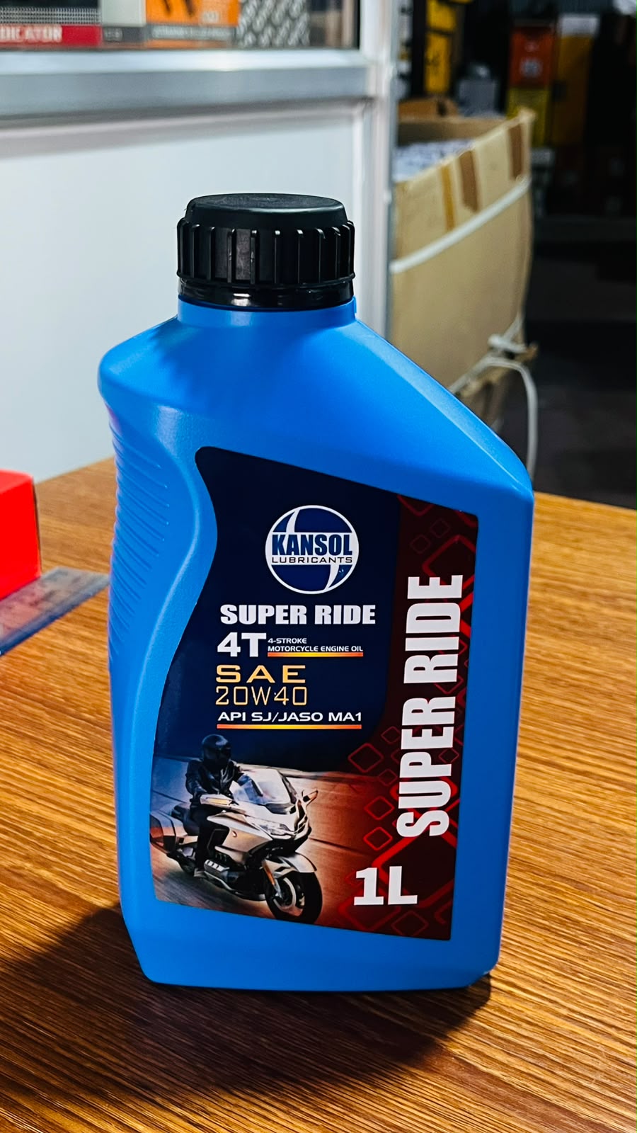 Kansol Super Ride 4 Stock 20W40 4T Engine Oil 1L | API SL | High Performance Motorcycle Engine Oil |Red Color